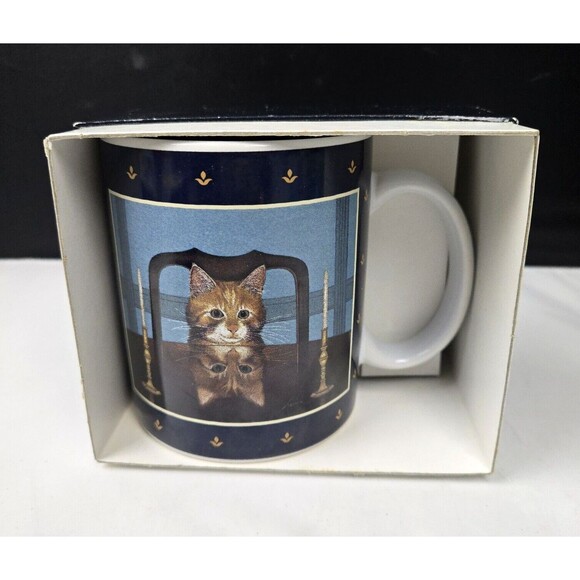 Vintage Lang & Wise Lord Buffington Cat Mug Lowell Herrero Painting 1997 NEW - Picture 3 of 16